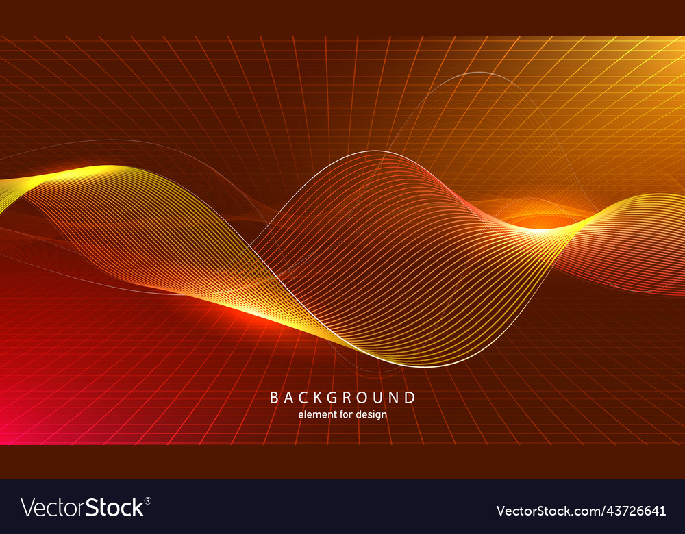 Abstract wave element with perspective mesh