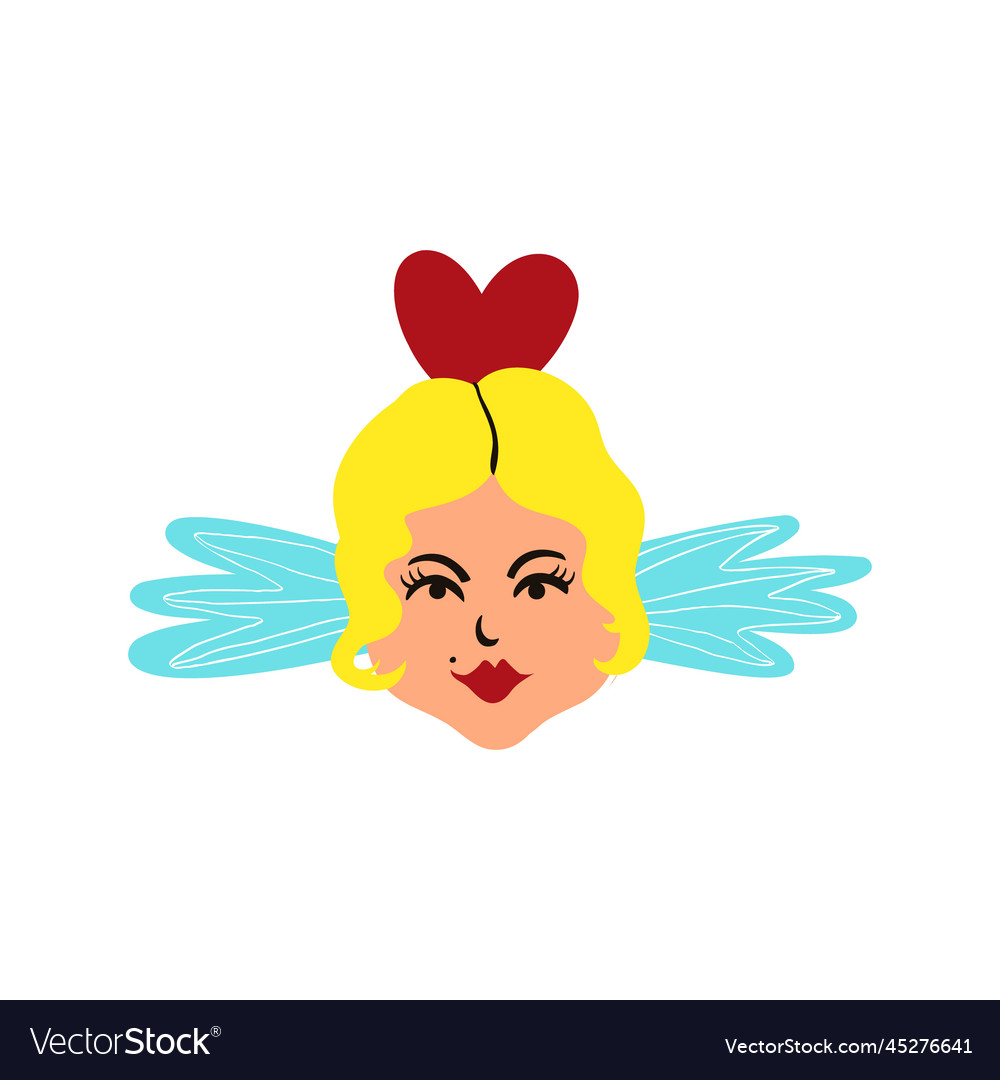 Angel for valentines day in a doodle Vector Image Angel for valentines day in a doodle