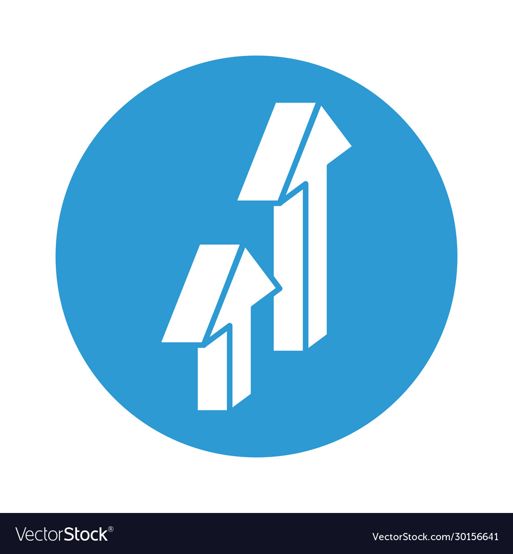 Arrows up block style icon