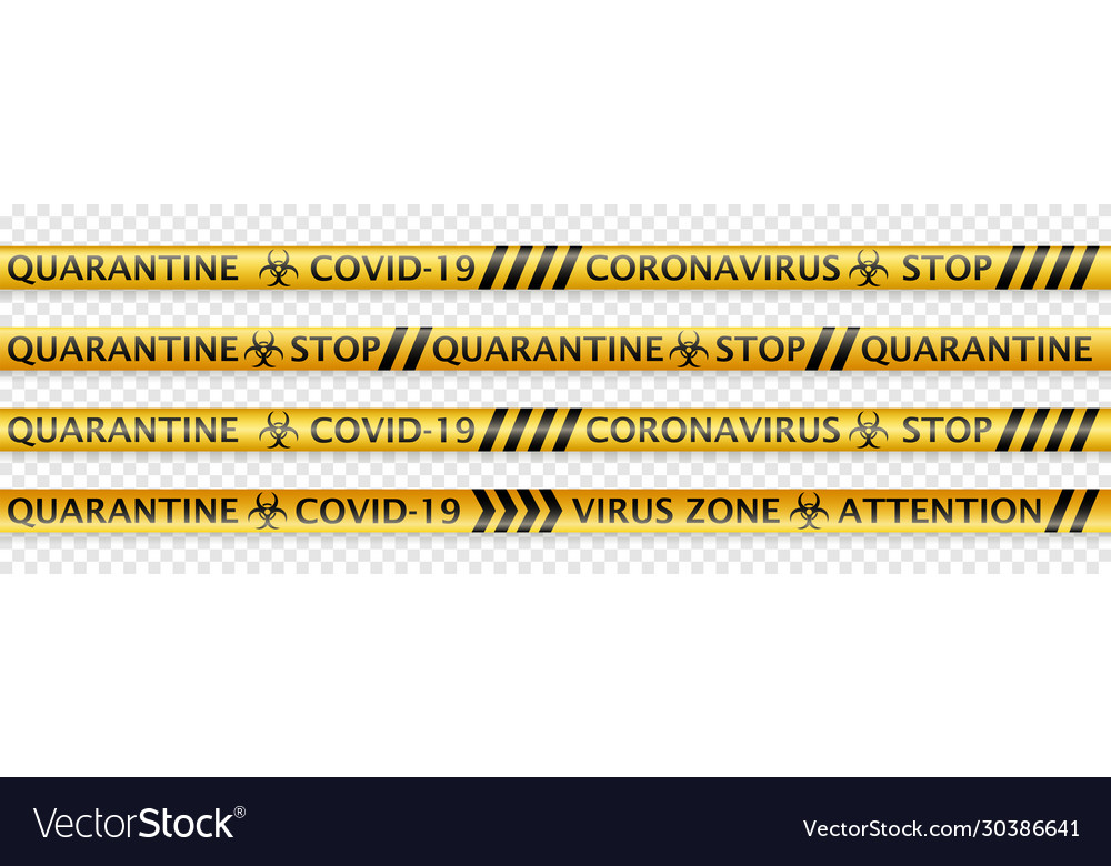 Coronavirus safety tapes Royalty Free Vector Image