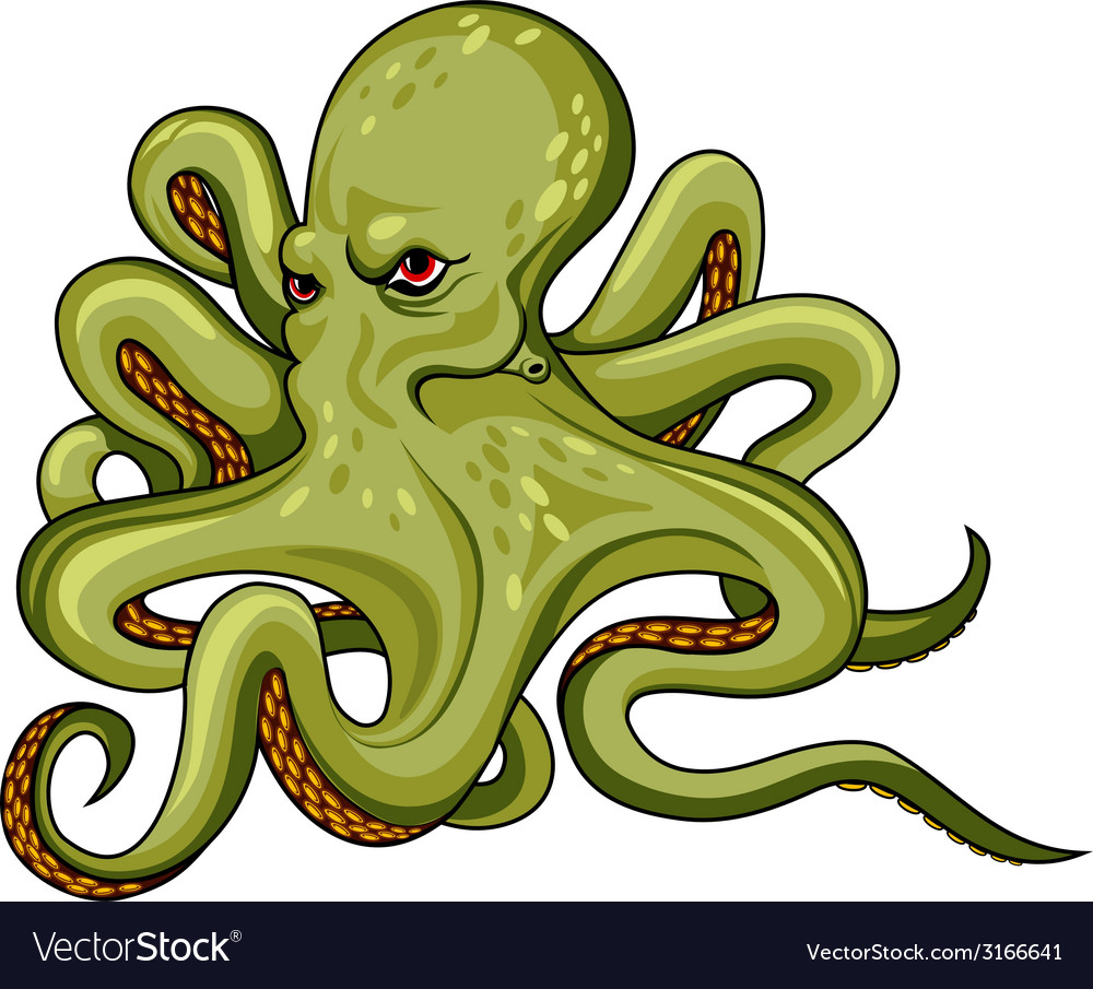 Danger octopus Royalty Free Vector Image VectorStock