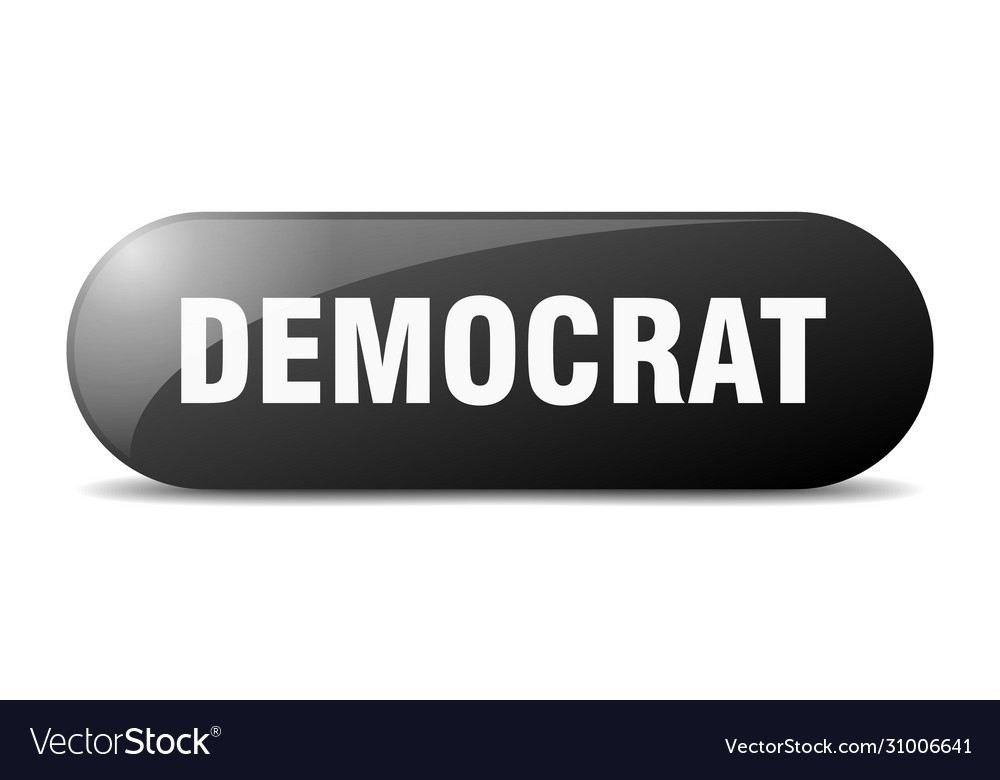 Democrat button sign key push vector image Democrat button sign key push