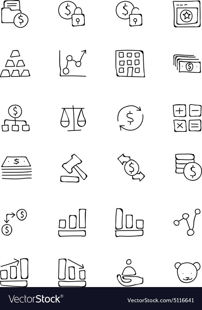 Finance Doodle Icons - Money & Business