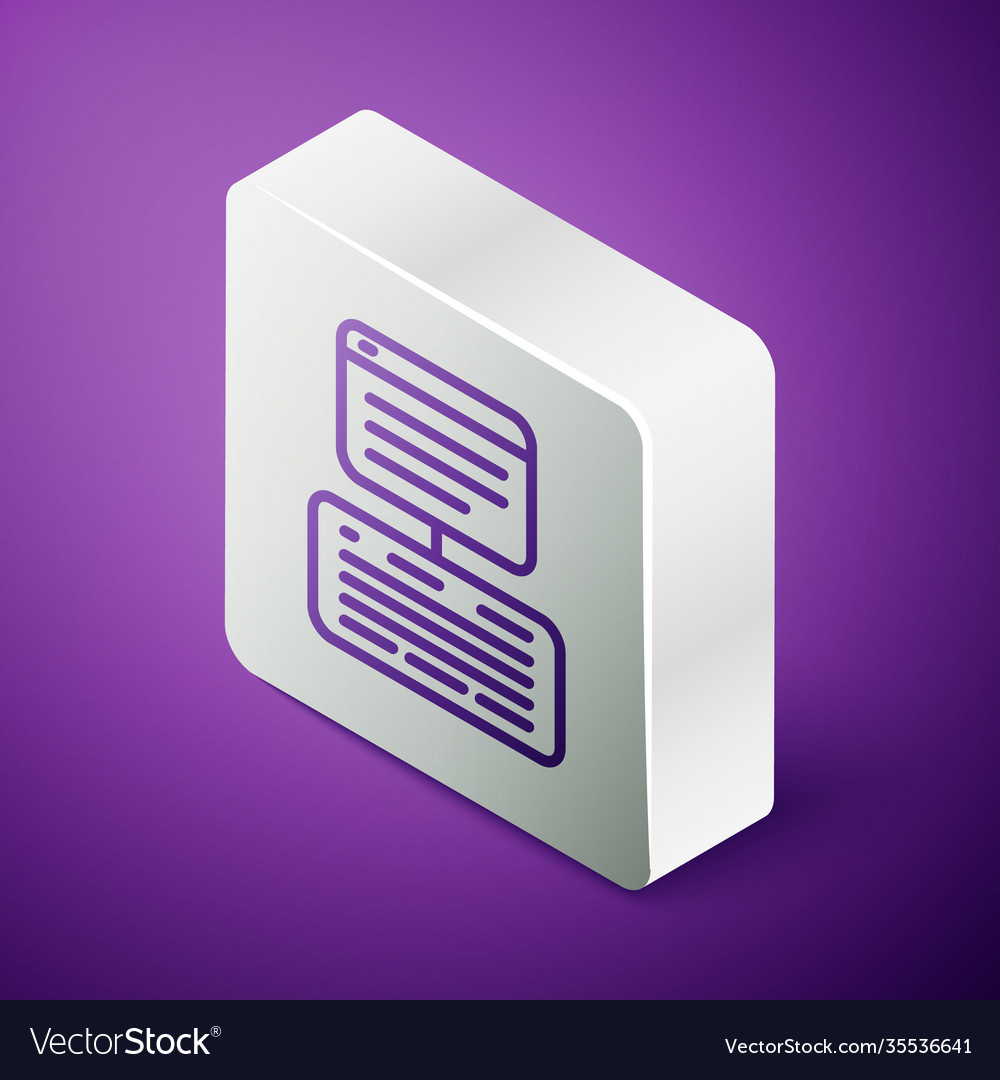 Isometric line server data web hosting icon vector image Isometric line server data web hosting icon