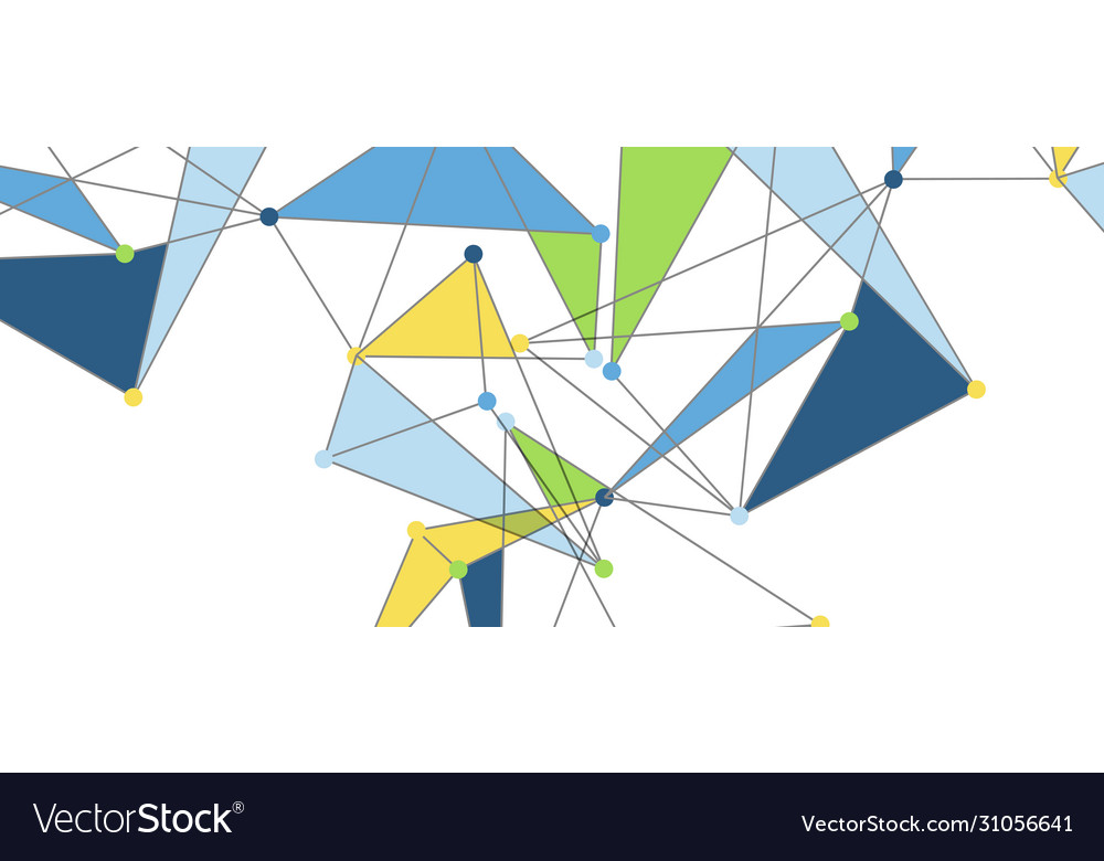 Line points connections triangular technology vector image Line points connections triangular technology