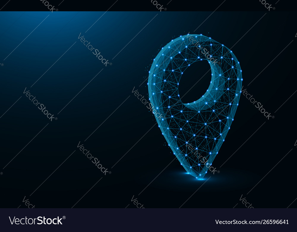 Location pin low poly design navigation abstract vector image Location pin low poly design navigation abstract