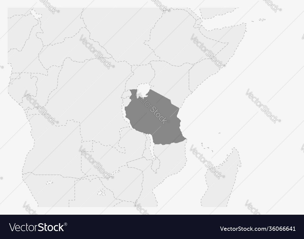 Map Africa With Highlighted Tanzania Map Vector Image Map Africa With Highlighted Tanzania Map Vector 36066641