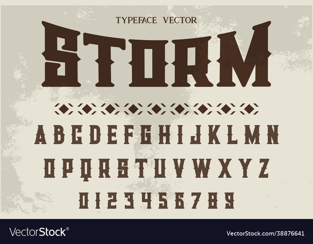 Modern font alphabet letters and numbers