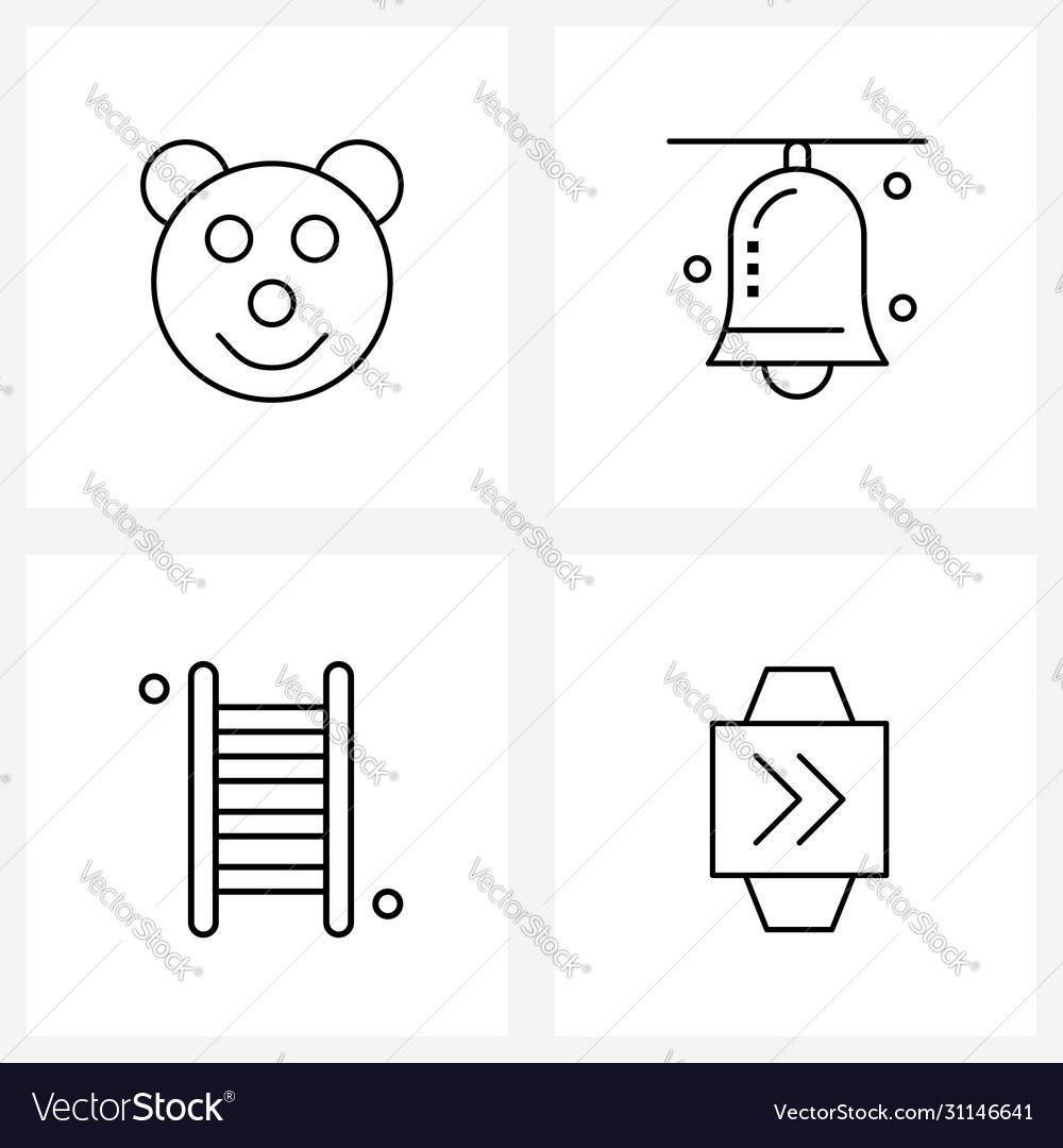Modern style set 4 line pictograph grid based