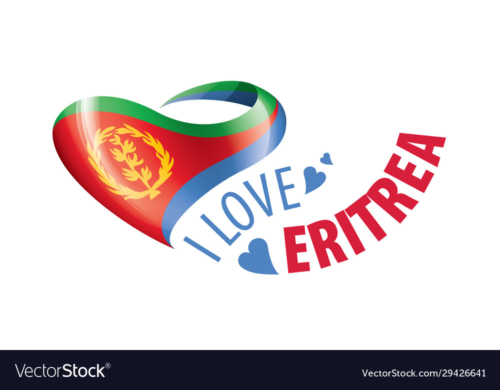 National flag eritrea in shape vector image National flag eritrea in shape