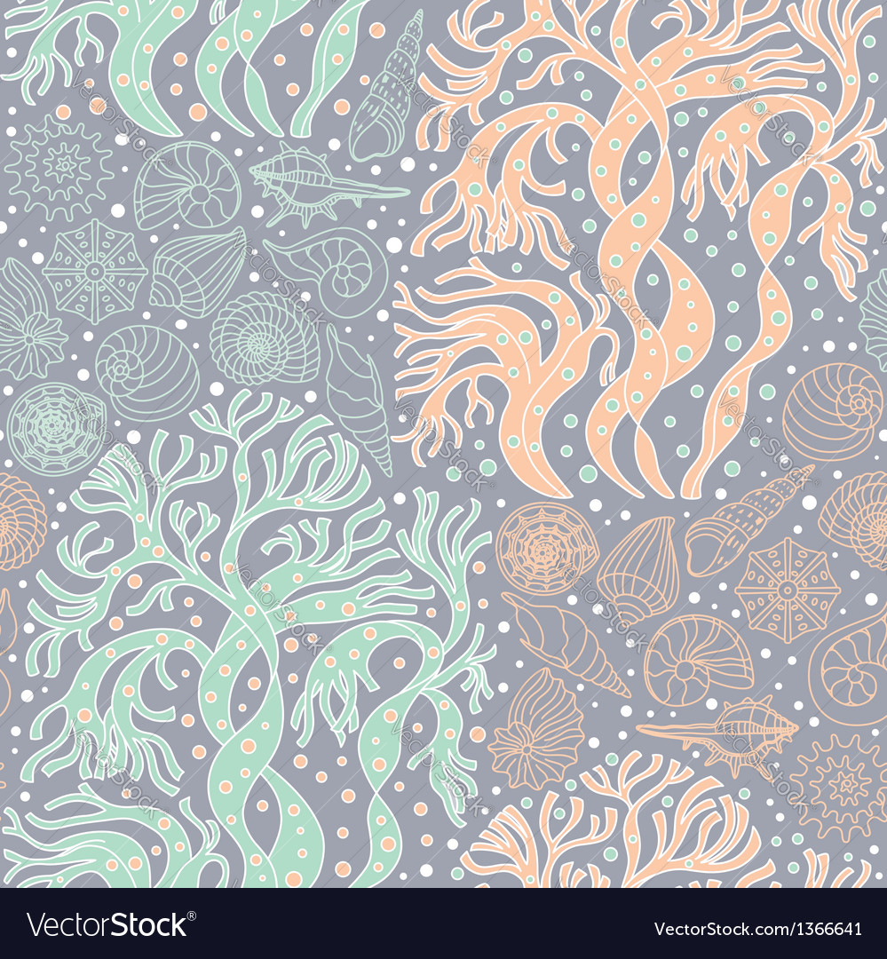 Ocean Algae & Seashell Pattern