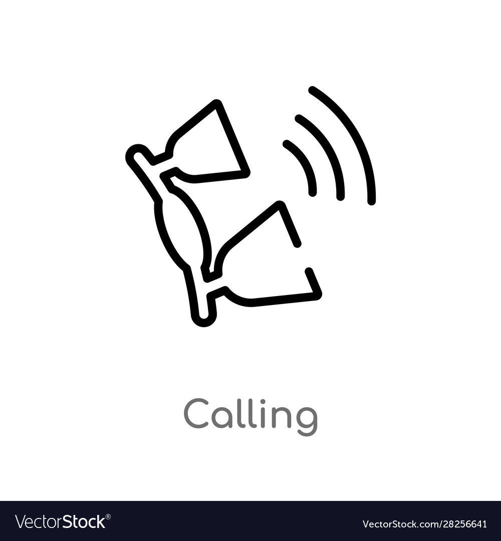 Outline calling icon isolated black simple line