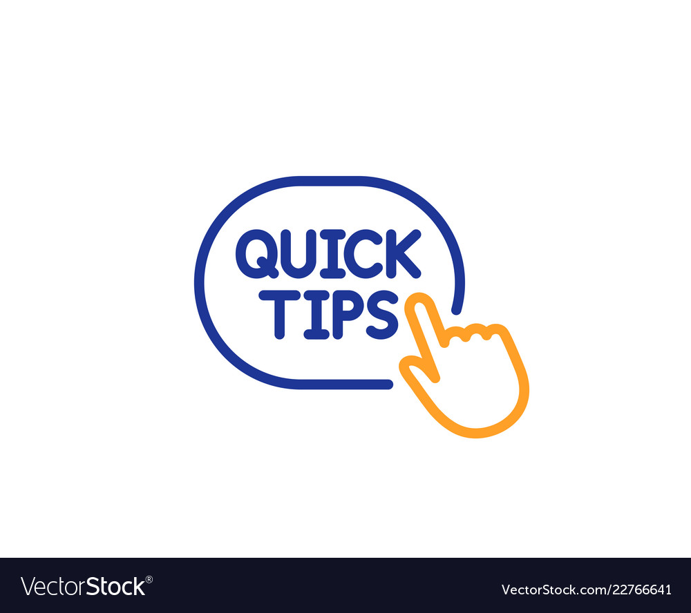 Quick tips click line icon helpful tricks sign