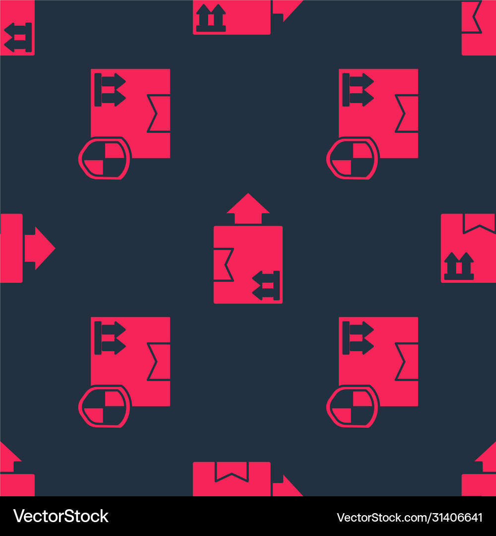 Set delivery pack security with shield Royalty Free Vector