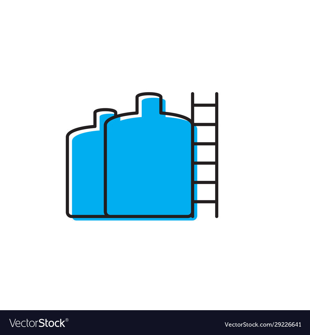 Speichertank-Icon-Konzept isoliert auf weiß