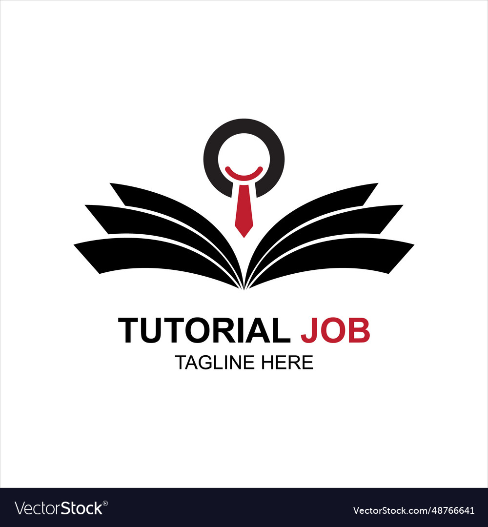 Tutorial job logo design template Vector Image Tutorial job logo design template