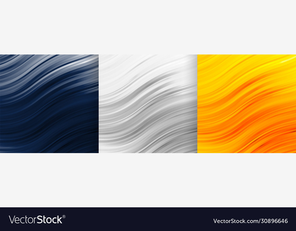 Abstract wave lines shiny background in three