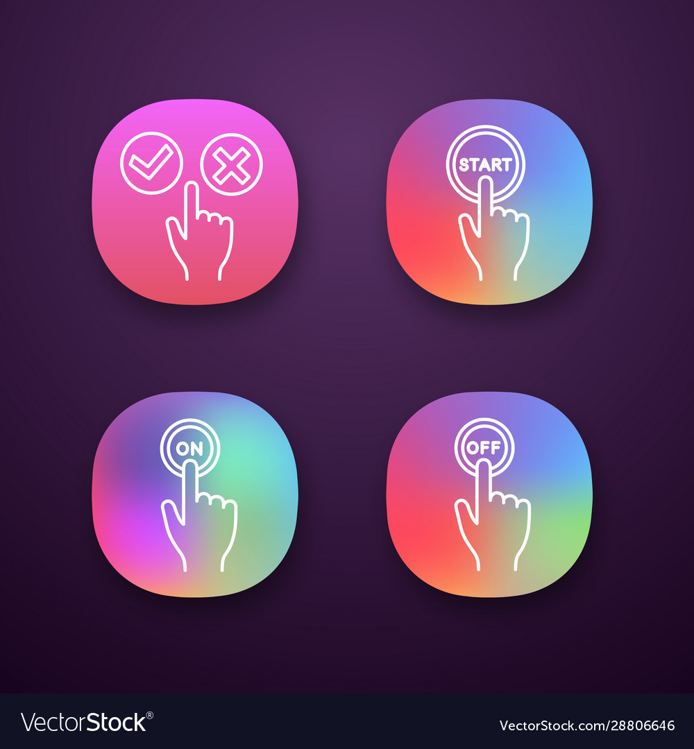Click app icons set vector image Click app icons set