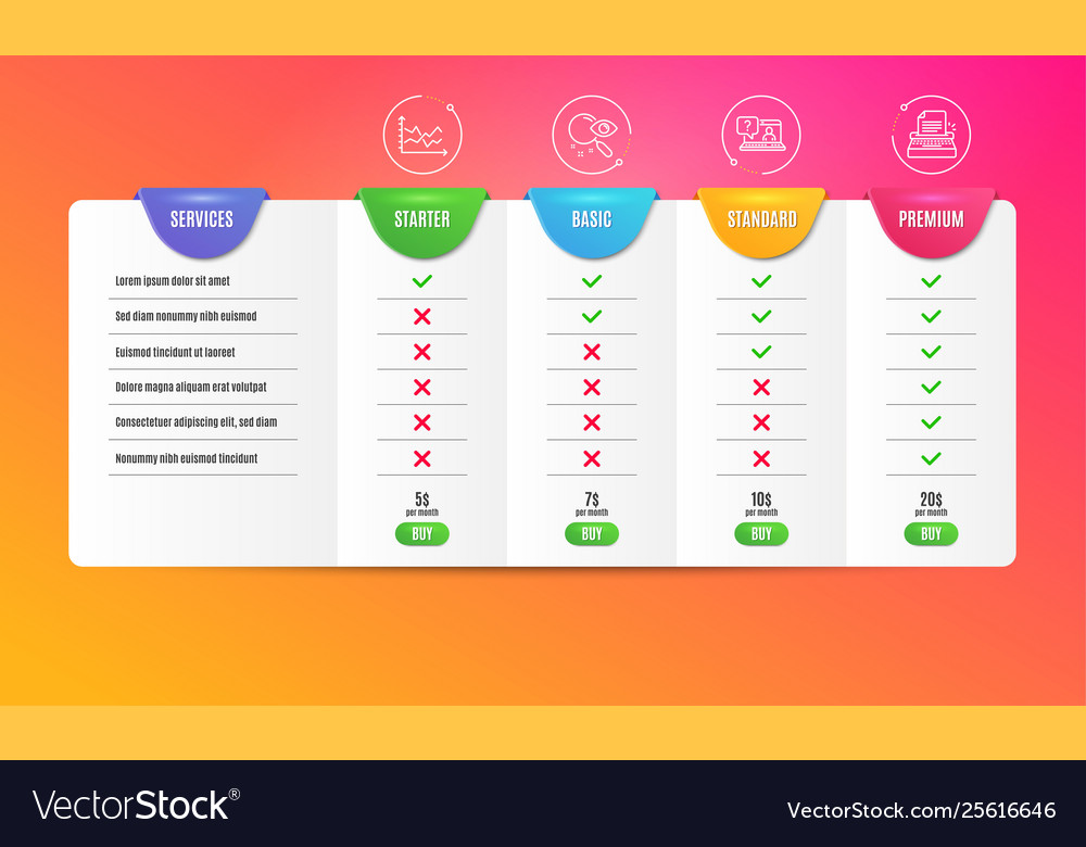 Diagram chart search and faq icons set