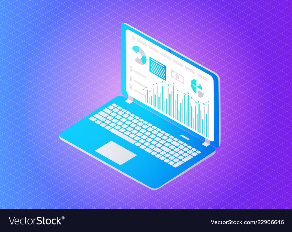 Digital analytics on screen Royalty Free Vector Image