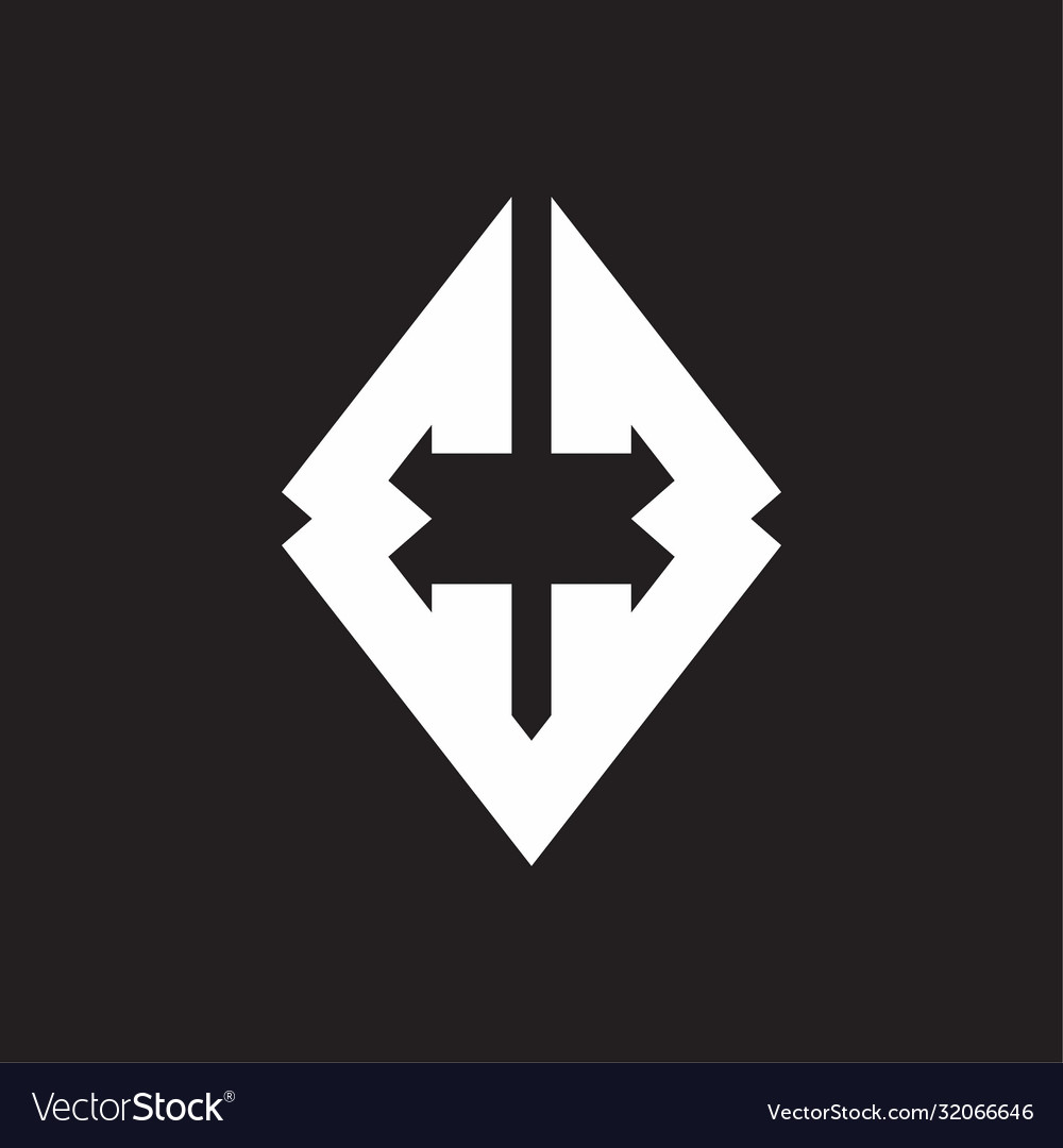 Ee logo monogram with sharp square design template