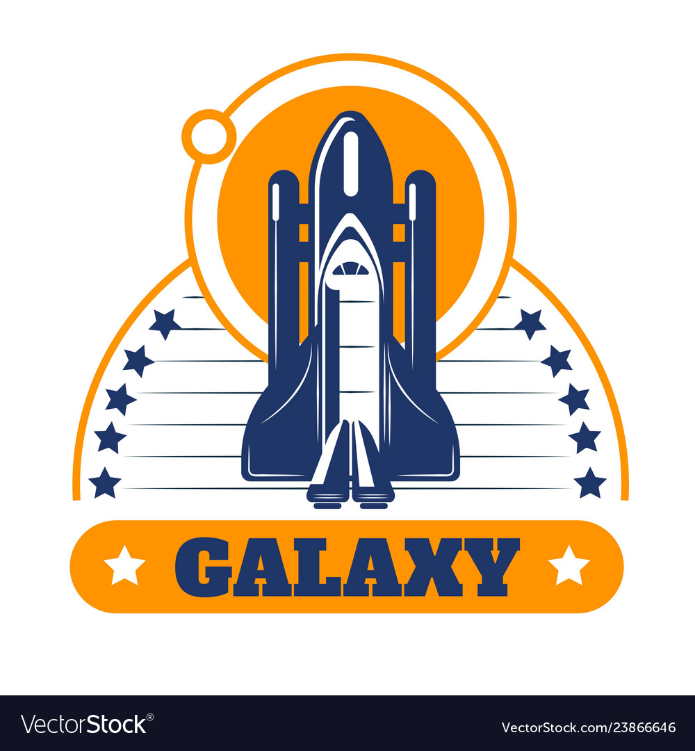 Galaxy space program isolated icon spaceship Vector Image