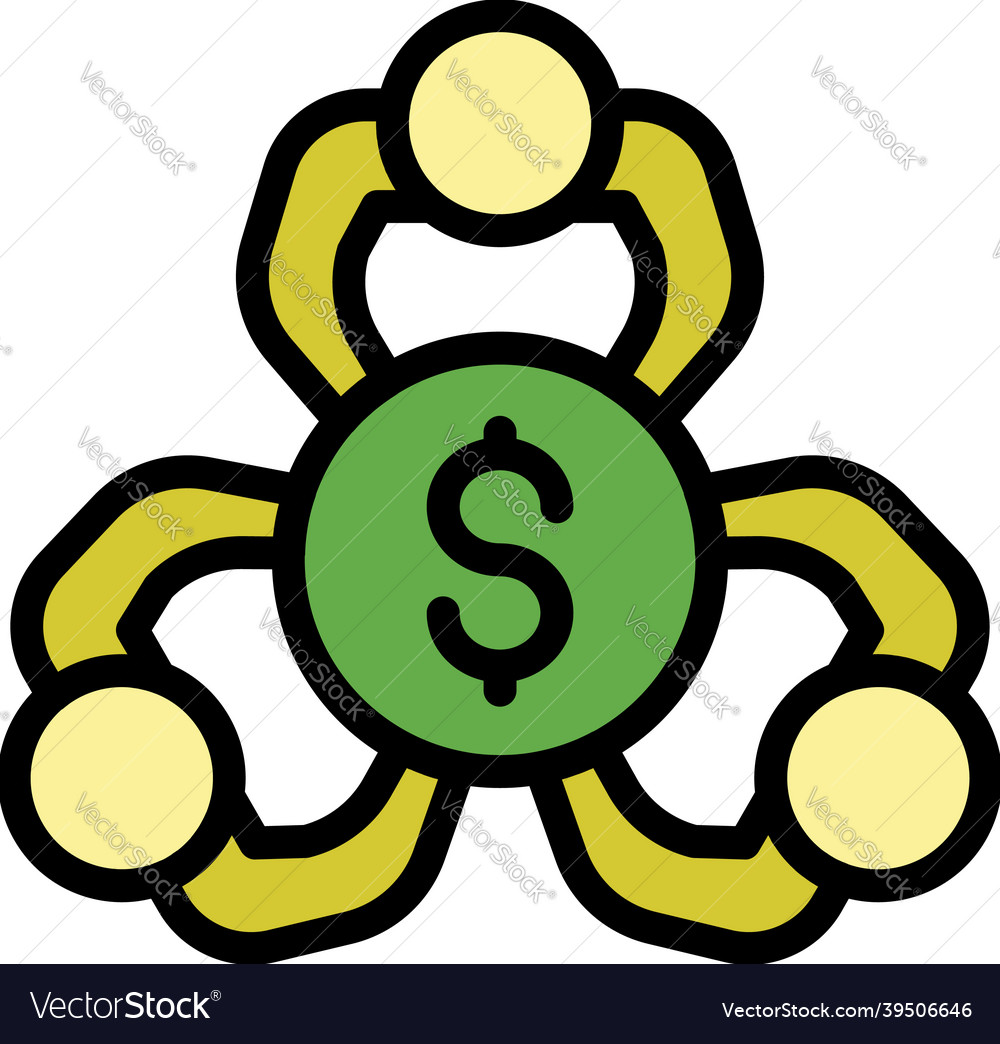 Group Crowdfunding Icon Color Outline Royalty Free Vector