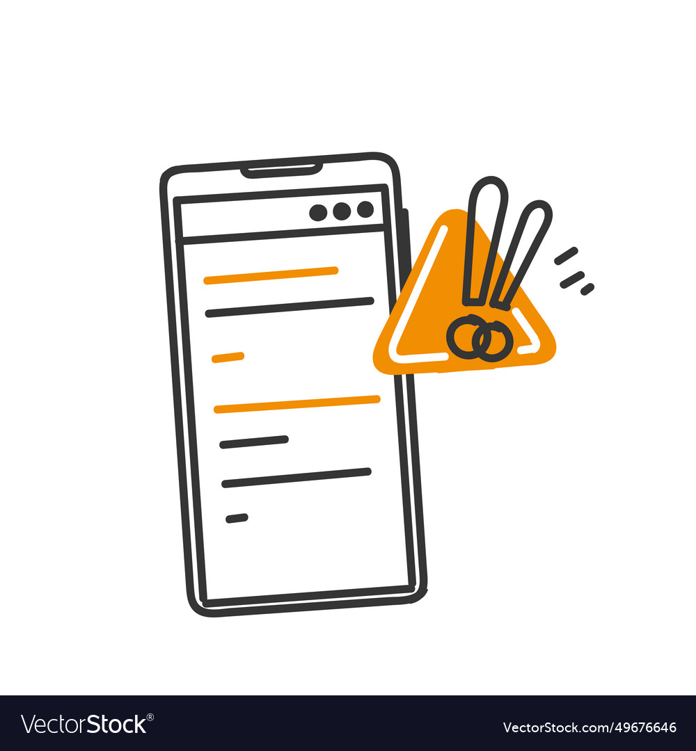 Hand drawn doodle website testing warning error Vector Image Hand drawn doodle website testing warning error
