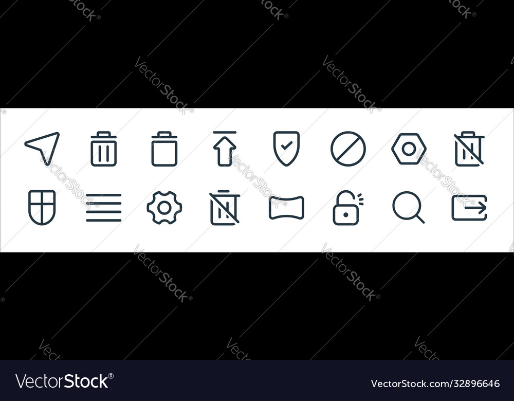 Interface line icons linear set quality vector image Interface line icons linear set quality