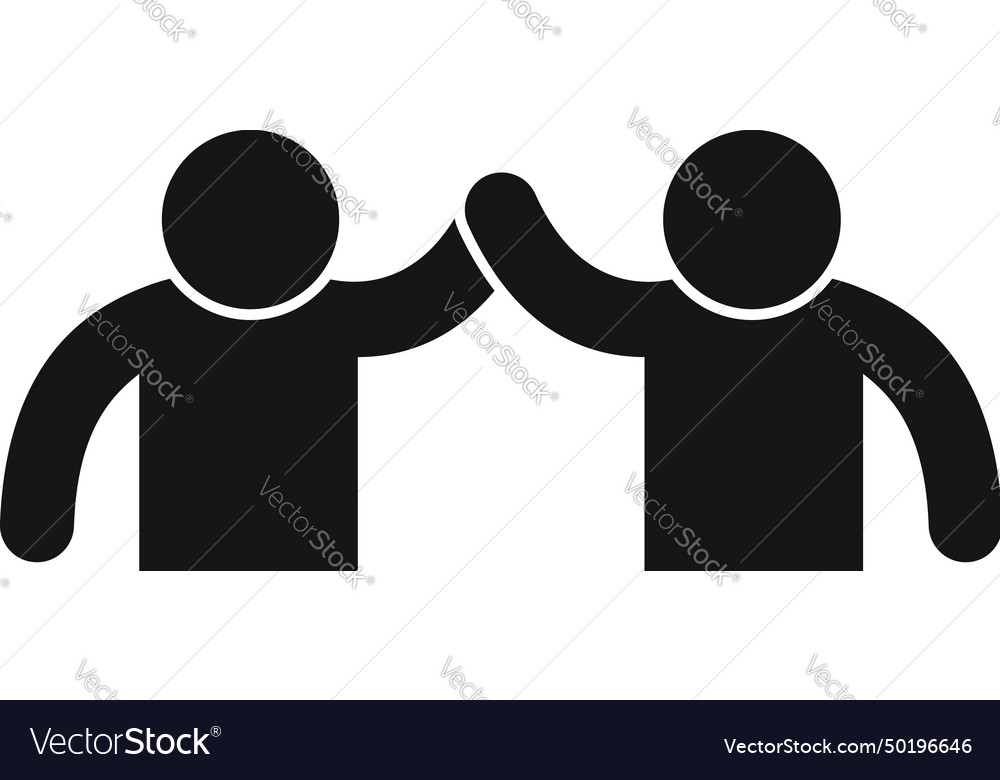 People Couple Shake Icon Simple Service Royalty Free Vector