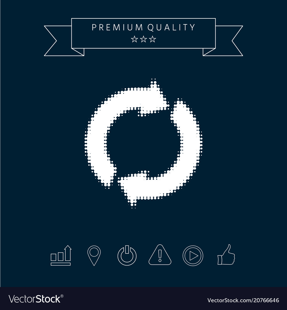 Reset button reload arrows - halftone logo