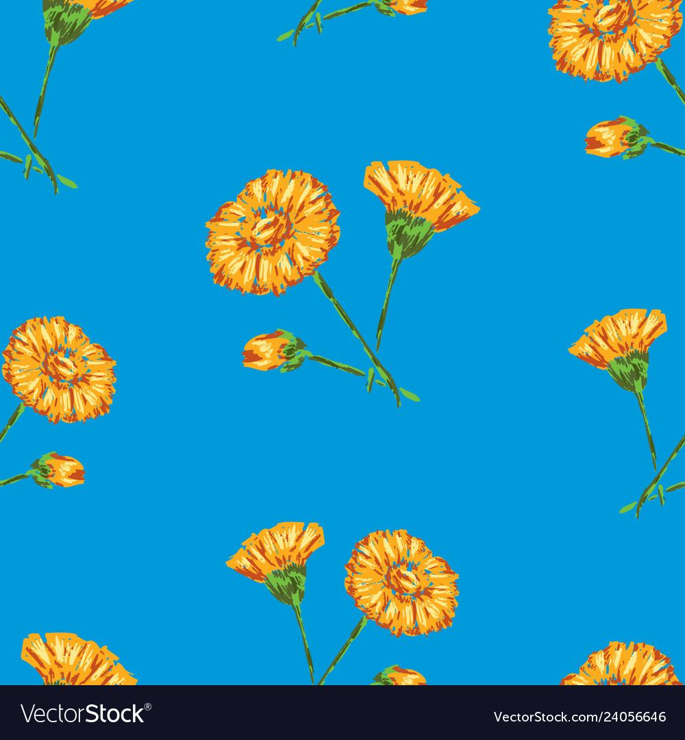 Seamless background of yellow wild daisy Vector Image