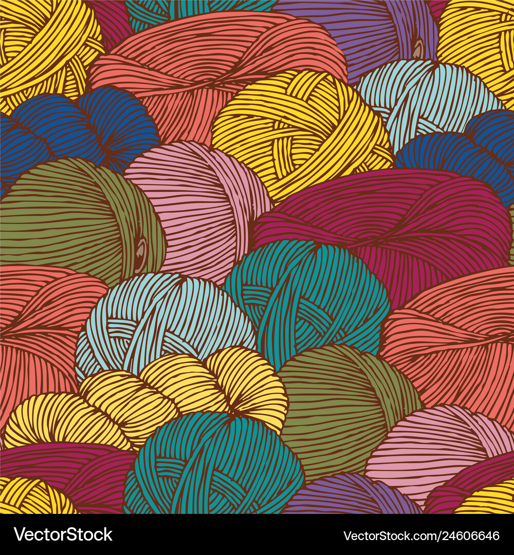 Seamless pattern with yarn Royalty Free Vector Image