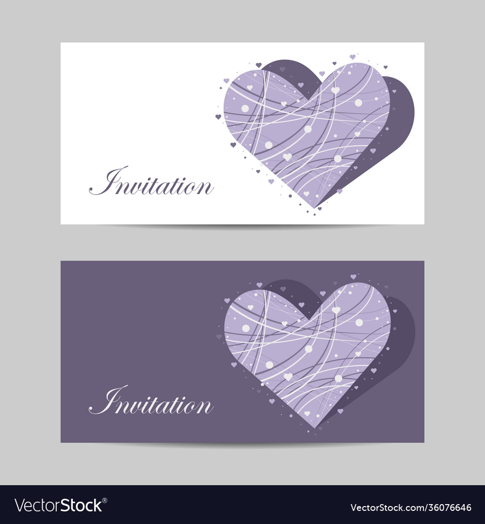 Set horizontal banners with beauliful hearts vector image Set horizontal banners with beauliful hearts