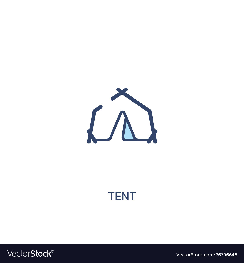Tent concept 2 colored icon simple line element vector image Tent concept 2 colored icon simple line element