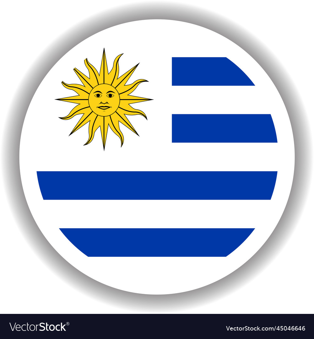 Uruguay Flag Round Shape Royalty Free Vector Image