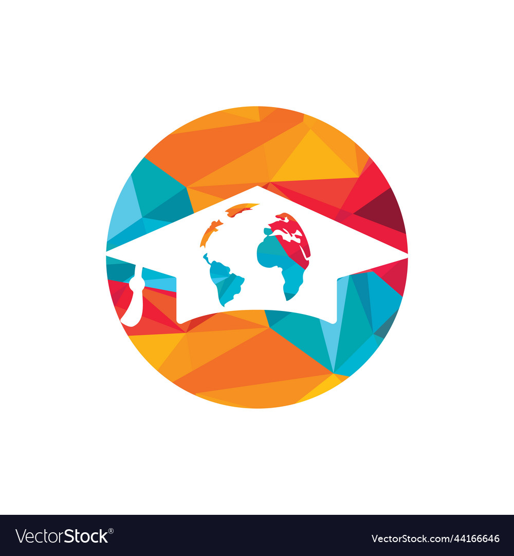 World education logo design Royalty Free Vector Image