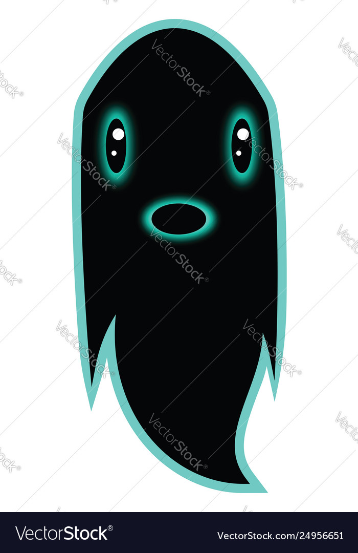 Black ghost on white background Royalty Free Vector Image