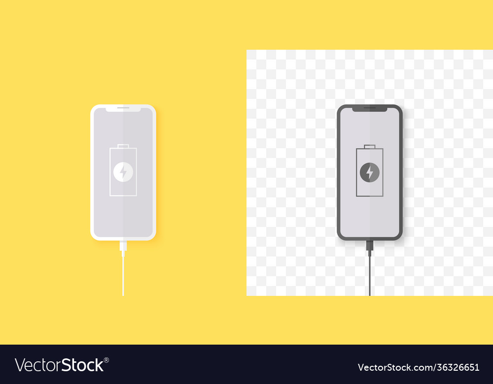 Charging phone process Royalty Free Vector Image