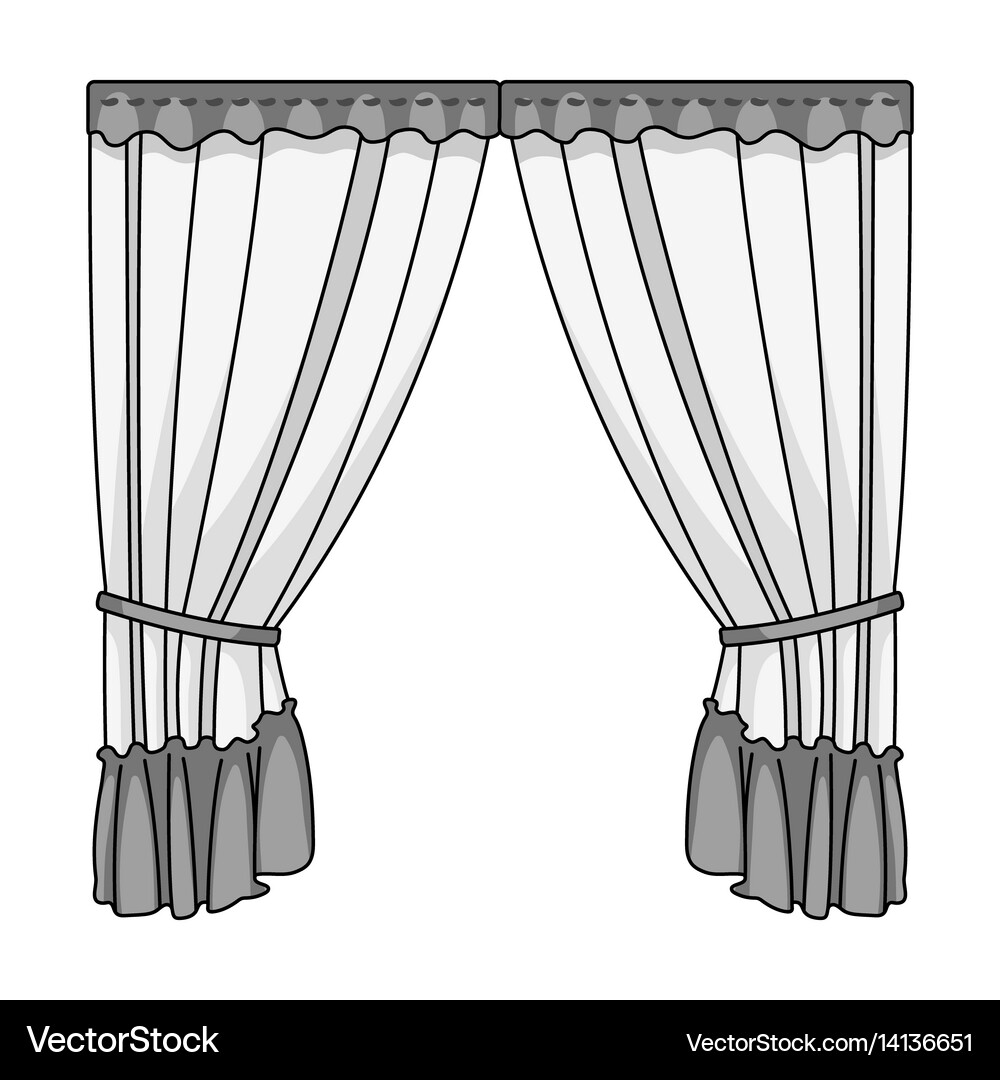 Curtains with drapery on the cornicecurtains Vector Image
