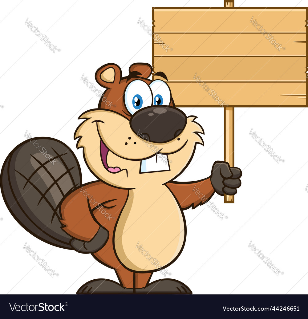 Cute Beaver Cartoon Mascot Character Royalty Free Vector