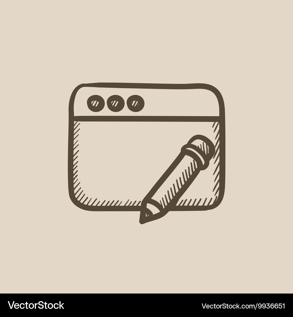 Digital art sketch icon Royalty Free Vector Image