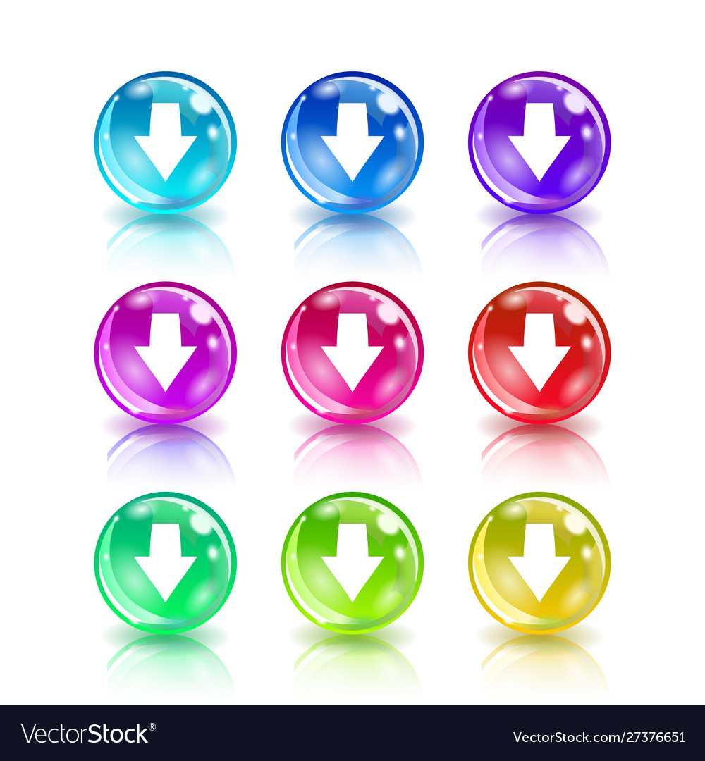 Download icon as colorful ball set icons