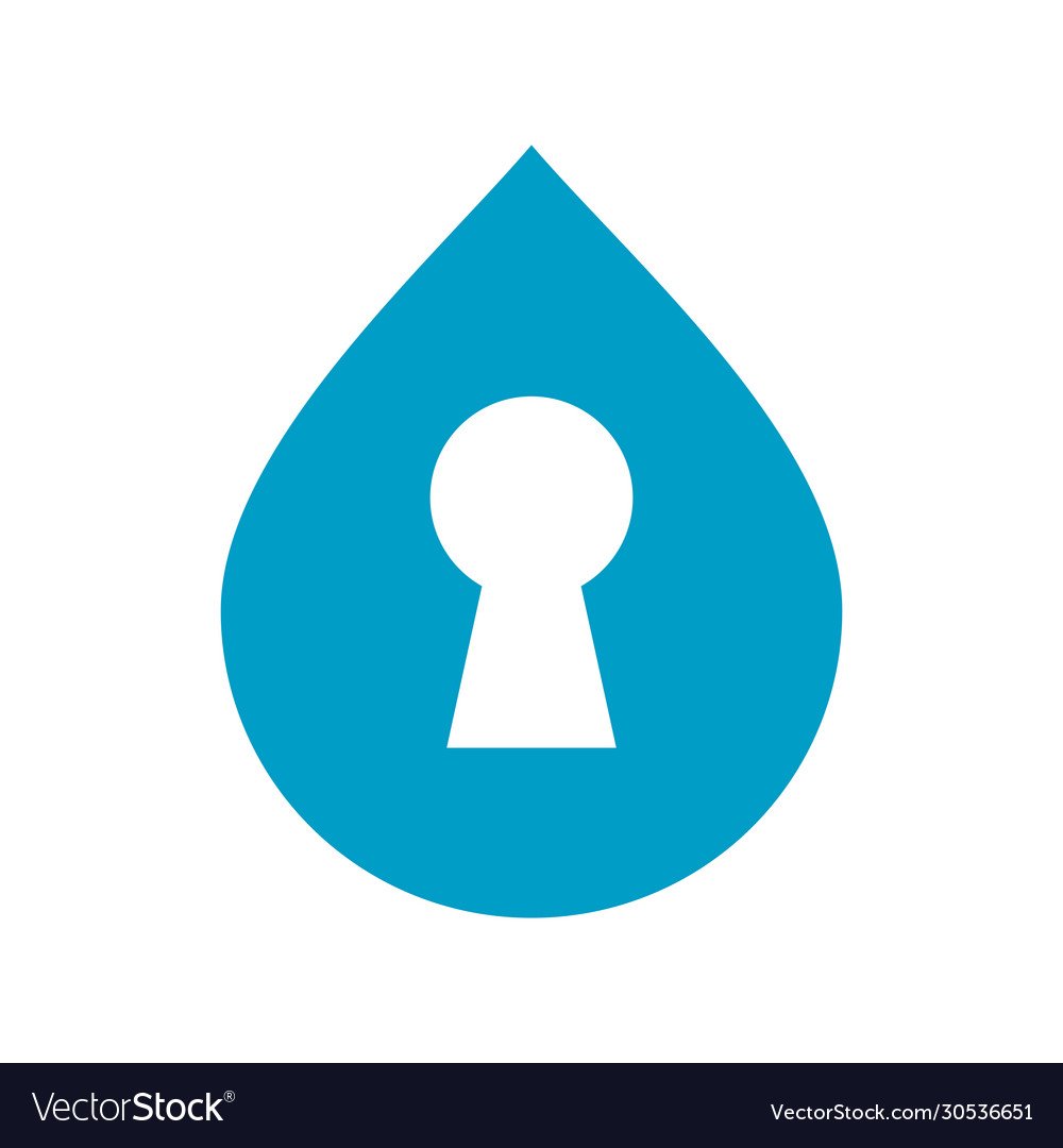 Droplet and key hole logo icon design water drop Vector Image Droplet and key hole logo icon design water drop Vector Image