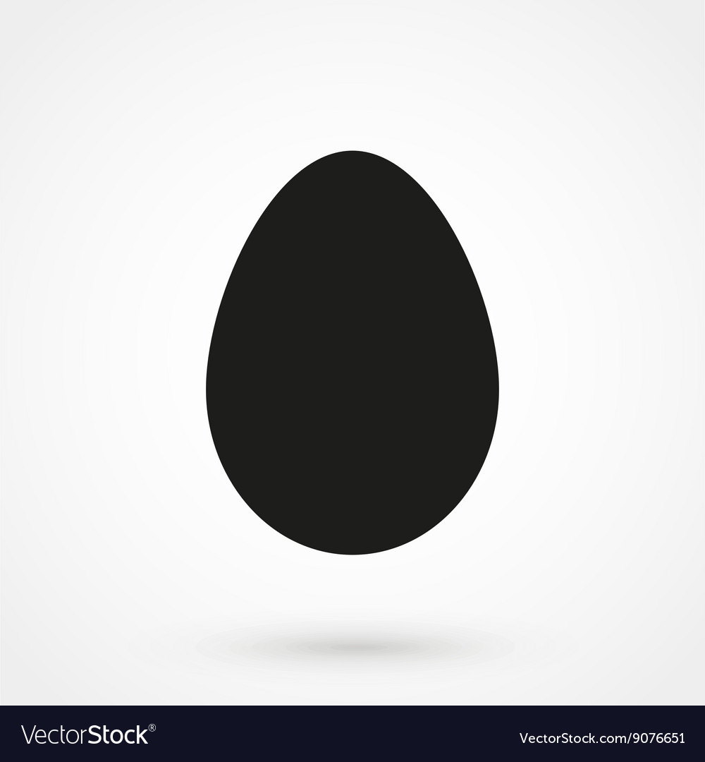 Egg icon black on white background