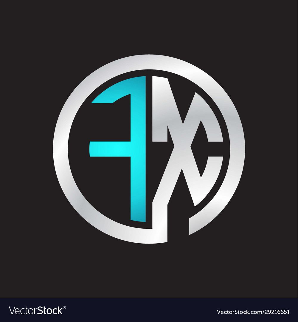 Fx initial logo linked circle monogram