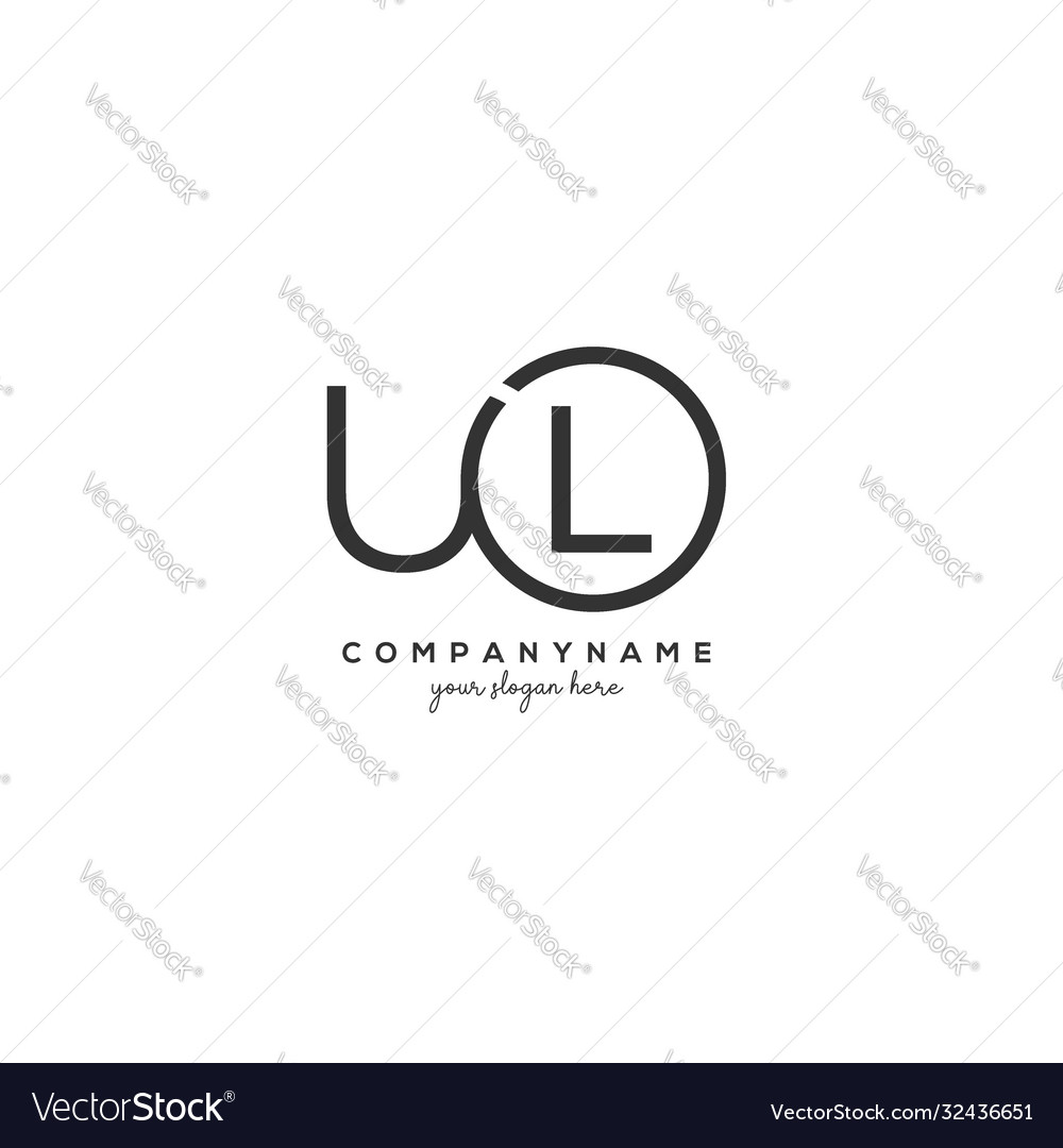 Initial ul letter logo with circle template Vector Image