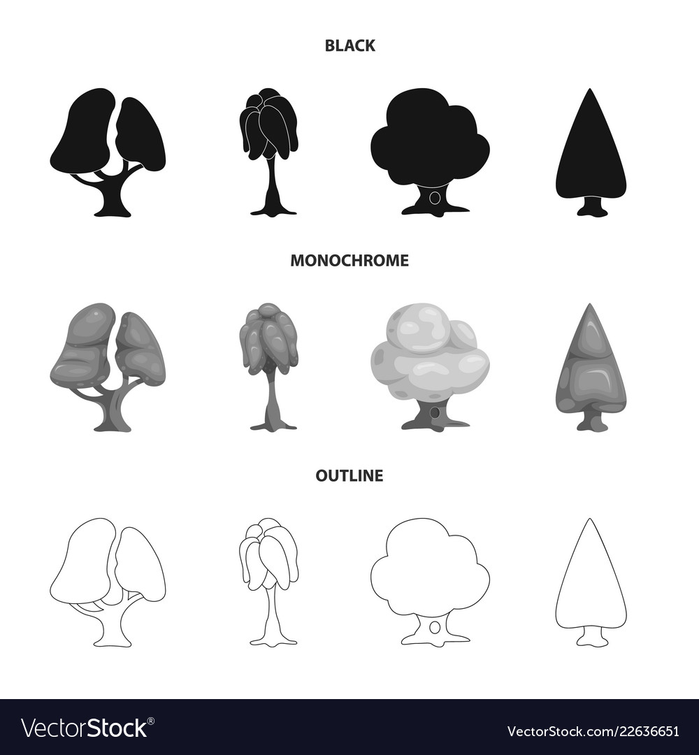 Isolated object of tree and nature icon set