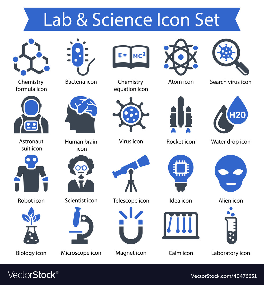 Lab science icon set