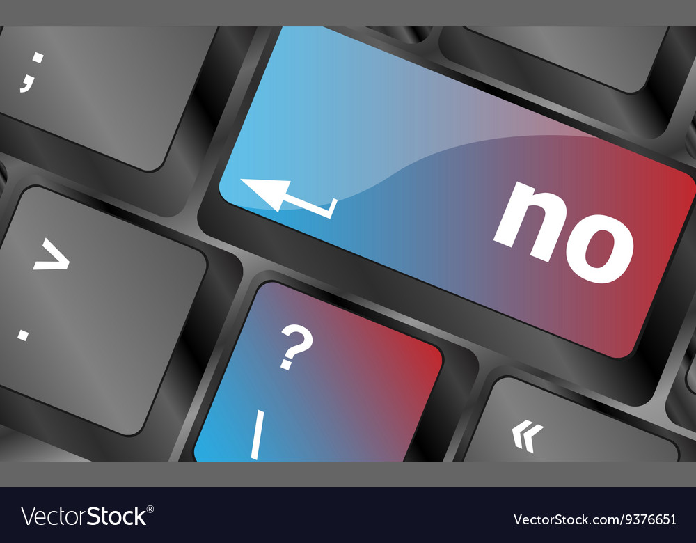 No - text on a button keyboard key keys